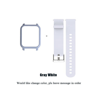 Mijobs 20mm Silicone Wrist Strap Sports Wristband Bracelet Case Cover for Xiaomi Huami Amazfit Bip BIT Smart Watches Accessories