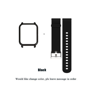Mijobs 20mm Silicone Wrist Strap Sports Wristband Bracelet Case Cover for Xiaomi Huami Amazfit Bip BIT Smart Watches Accessories