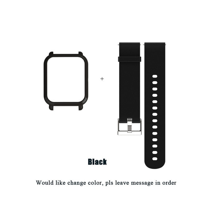 Mijobs 20mm Silicone Wrist Strap Sports Wristband Bracelet Case Cover for Xiaomi Huami Amazfit Bip BIT Smart Watches Accessories