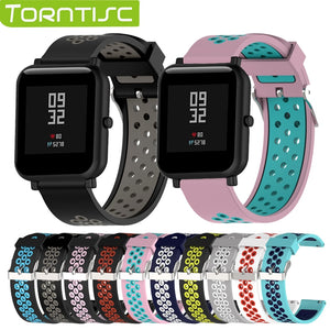 Torntisc Smart Accessories For Xiaomi Huami Bip Smart Watch 20mm Youth Sport Smartwatch Wrist Band Strap Silicone Double Color