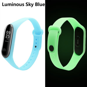 BOORUI Big Sale  Luminous Mi band 3 Strap mi3 watchbands accessories Night Light wrist Replacement for Xiaomi miband 3 smartband
