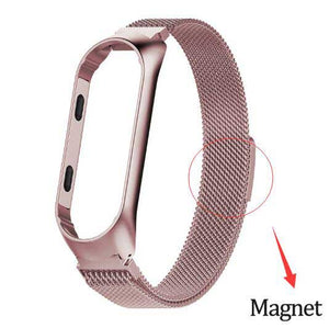 Rovtop Strap For Xiaomi Mi Band 3 Strap For Xiaomi Miband 3 Bracelet For Xiaomi Mi Band 3 Magnet Metal Stainless Steel