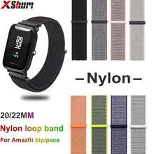 XShum 22mm 20mm Nylon Band For Xiaomi Amazfit Bip Pace Strap Wrist Nylon Loop Velcro Strap Smart Watch Accessories Bracelet