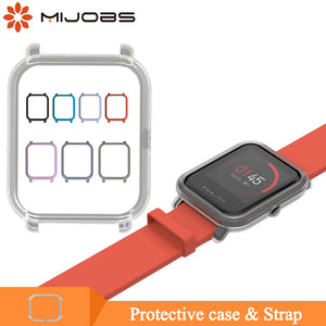 Mijobs Slim Colorful Protective Case Cover for Xiaomi Huami Amazfit Bip BIT PACE Lite Youth Watch Hard Plastic PC Shell Bumper