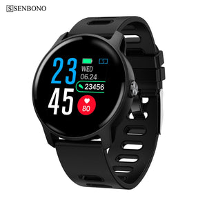 SENBONO Men Smart Watch  S08 IP68 Waterproof  Fitness Tracker Heart Rate monitor Smartwatch Women Clock for android IOS Phone