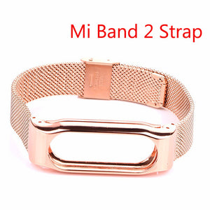 Hangrui Mi Band 3 Strap Bracelet for Xiaomi Mi Band 2 Strap Stainless Steel Metal Smart Wristband Replacement Smart Accessories