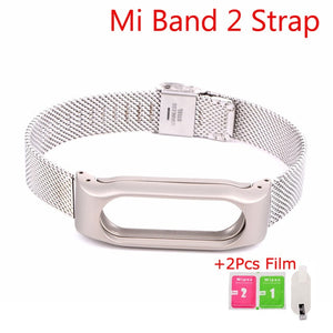 Hangrui Mi Band 3 Strap Bracelet for Xiaomi Mi Band 2 Strap Stainless Steel Metal Smart Wristband Replacement Smart Accessories