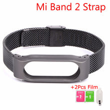 Hangrui Mi Band 3 Strap Bracelet for Xiaomi Mi Band 2 Strap Stainless Steel Metal Smart Wristband Replacement Smart Accessories