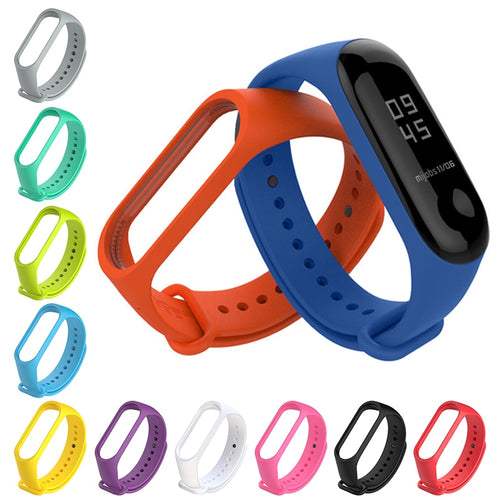 Solid color Miband 2 accessories pulseira mi band 2 3 strap replacement silicone wriststrap for xiaomi mi 3 2 mi2 smart bracelet