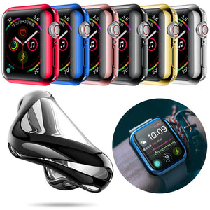 Fashion 360 Degree Slim Watch Cover for Apple Watch 3/2 42MM 38MM Case Soft Clear TPU Screen Protector for iWatch 4 44MM 40MM