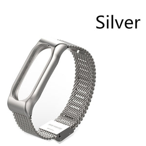 Mijobs Mi Band 2 Strap Bracelet for xiaomi Mi Band 2 wrist strap Mi band2 Smart Band Strap MiBand 2 Wristband black Magnet Metal