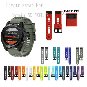 Fivstr NEW Silicone 26mm 22mm Quick Release Watchband Wriststrap for Garmin Fenix 5X 5 plus S60 Watch Easyfit Watch Wrist Band