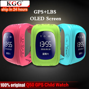 KGG Anti Lost Q50 OLED Child GPS Tracker SOS Smart Monitoring Positioning Phone Kids GPS Baby Watch Compatible IOS & Android