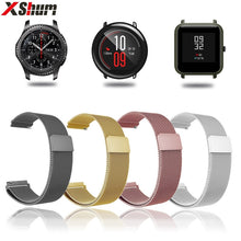 XShum 22mm 20mm Metal Stainless Band For Xiaomi Amazfit Bip Pace Strap Wrist Milanese Loop Magnetic Strap Smart Watch bracelet
