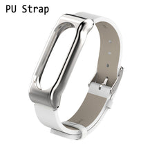 Xiaomi Mi Band 2 PU Leather Strap Metal Frame for MiBand 2 Smart Bracelet PU Plus leather strap For Mi Band 2 Accessories