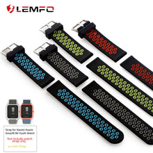 LEMFO 20mm Silicone Strap For Original Xiaomi Bip BIT PACE Smart Watch Band for Huami Youth Bracelet Strap waterproof