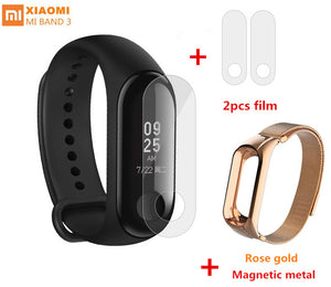 Original Xiaomi Mi Band 3 Smart Bracelet 5ATM Waterproof Fitness Tracker Wristband Heart Rate miband 3 with Steel metal strap