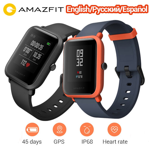International Version Amazfit Bip Smart Watch Huami GPS Heart Rate Smartwatch Pace Lite 45 Days Battery Bluetooth4.0 IP68 Watch