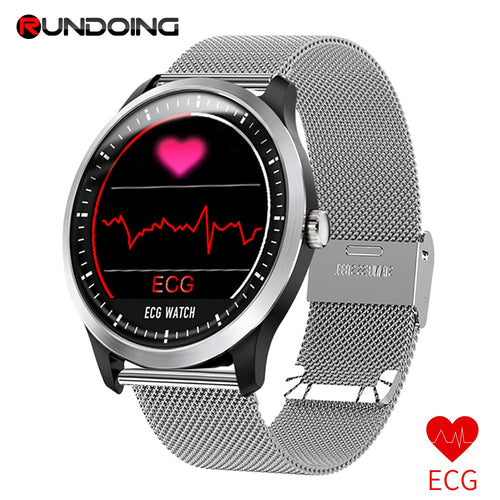 RUNDOING N58 ECG PPG smart watch with electrocardiograph ecg display,holter ecg heart rate monitor blood pressure smartwatch