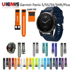 26 22 20MM Watchband Strap for Garmin Fenix 5X 5 5S 3 3HR D2 S60 GPS Watch Quick Release Silicone Easyfit Wrist Band Strap