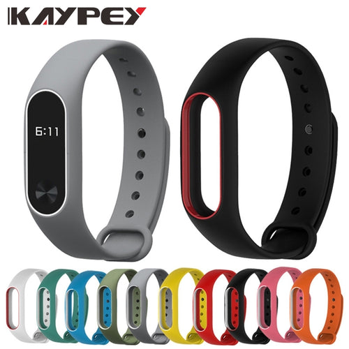 Colorful MiBand 2 Silicone Wrist Strap Bracelet Double Color Replacement watchband for Original Xiaomi Mi band 2 Wristbands belt