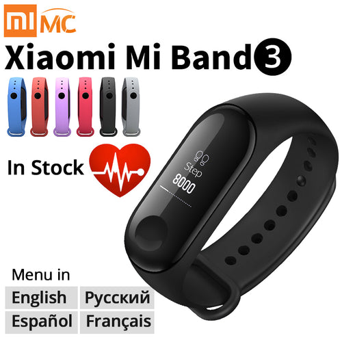Origina Xiaomi Mi Band 3 Smart Wristband Fitness Bracelet MiBand Band 3 Big Touch Screen OLED Message Heart Rate Time Smartband