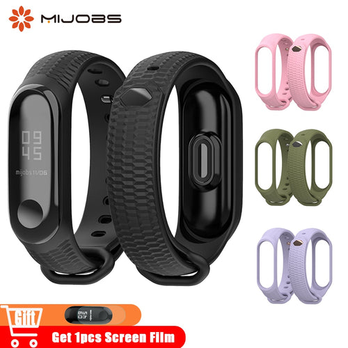 Mijobs Silicone Wrist Strap Mi Band 3 Accessories for Xiaomi Mi Band 3 Smart Watch Bracelet Band3 Sport Wristbands Miband 3 Band
