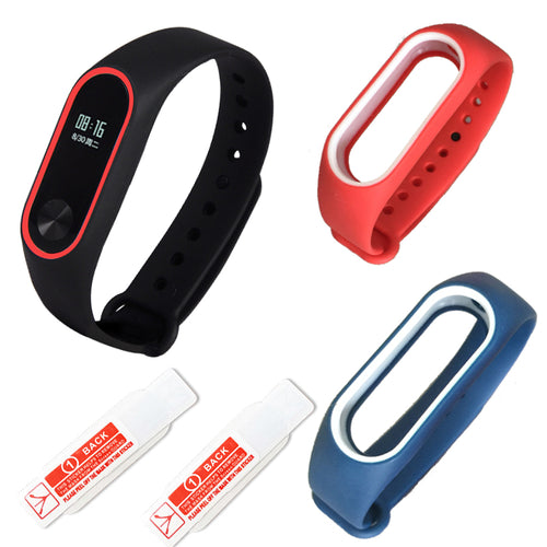 xiaomi mi band 2 strap bracelet Watch band color Two-tone with personality silicone strap anti-lost wristband wholesale