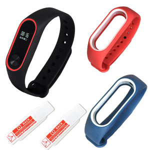 xiaomi mi band 2 strap bracelet Watch band color Two-tone with personality silicone strap anti-lost wristband wholesale