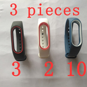 xiaomi mi band 2 strap bracelet Watch band color Two-tone with personality silicone strap anti-lost wristband wholesale