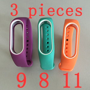xiaomi mi band 2 strap bracelet Watch band color Two-tone with personality silicone strap anti-lost wristband wholesale
