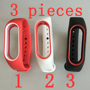 xiaomi mi band 2 strap bracelet Watch band color Two-tone with personality silicone strap anti-lost wristband wholesale