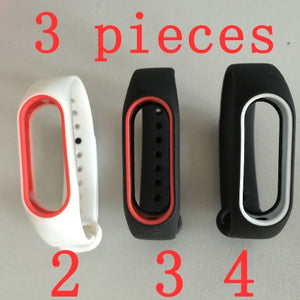 xiaomi mi band 2 strap bracelet Watch band color Two-tone with personality silicone strap anti-lost wristband wholesale