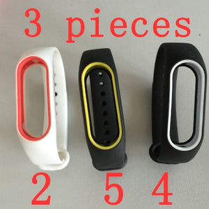 xiaomi mi band 2 strap bracelet Watch band color Two-tone with personality silicone strap anti-lost wristband wholesale