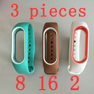 xiaomi mi band 2 strap bracelet Watch band color Two-tone with personality silicone strap anti-lost wristband wholesale