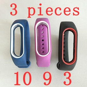 xiaomi mi band 2 strap bracelet Watch band color Two-tone with personality silicone strap anti-lost wristband wholesale