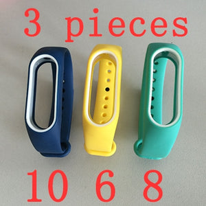 xiaomi mi band 2 strap bracelet Watch band color Two-tone with personality silicone strap anti-lost wristband wholesale