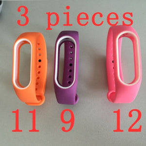 xiaomi mi band 2 strap bracelet Watch band color Two-tone with personality silicone strap anti-lost wristband wholesale