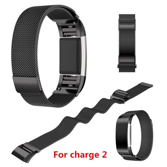 Milanese Magnet Strap For Fitbit Charge 3 For Charge 2 Fitness Band Stainless Steel Sport Watch Band Replacement Metal Bracelet