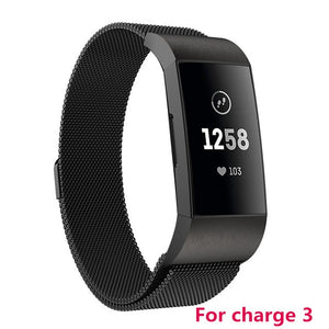 Milanese Magnet Strap For Fitbit Charge 3 For Charge 2 Fitness Band Stainless Steel Sport Watch Band Replacement Metal Bracelet