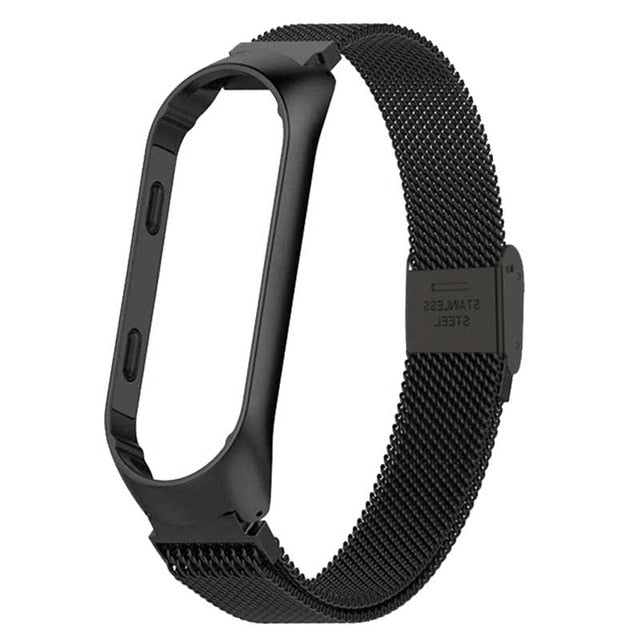Rovtop Strap For Xiaomi Mi Band 3 Strap For Xiaomi Miband 3 Bracelet For Xiaomi Mi Band 3 Metal Screwless Stainless Steel