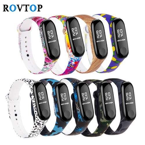 Rovtop Colorful Wrist Strap Bracelets For Xiaomi Mi Band 3 Sport Watch Bracelet Strap For Xiaomi Miband 3 Wriststrap