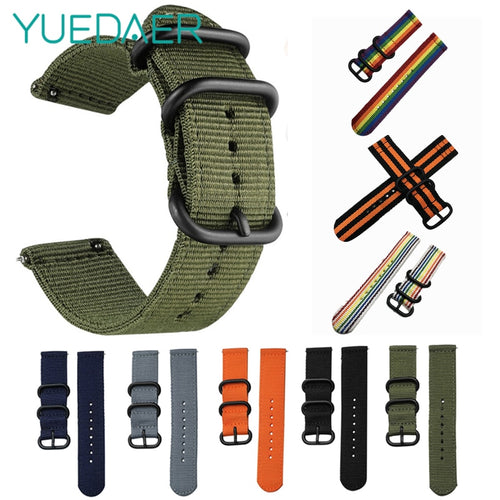 Canvas Nylon Wristband Strap For Xiaomi Amazfit Stratos 2 Pace Straps For Amazfit Bip Watch band For Samsung Gear S3 S2 Bracelet