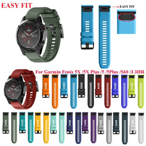 JKER 26 22MM Watchband for Garmin Fenix 5 5X 3 3 HR for Fenix 5X Plus S60 Watch Quick Release Silicone Easyfit Wrist Band Strap