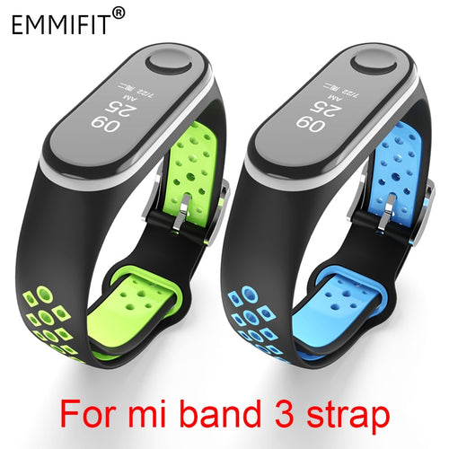 For Xiaomi Mi Band 3 Strap Smart Accessories Replacement Waterproof Double Color Silicone Bracelet For Mi Band3 wrist strap