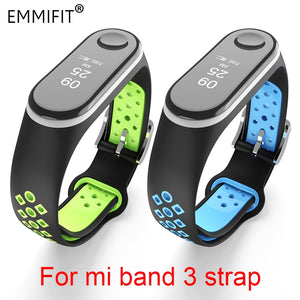 For Xiaomi Mi Band 3 Strap Smart Accessories Replacement Waterproof Double Color Silicone Bracelet For Mi Band3 wrist strap